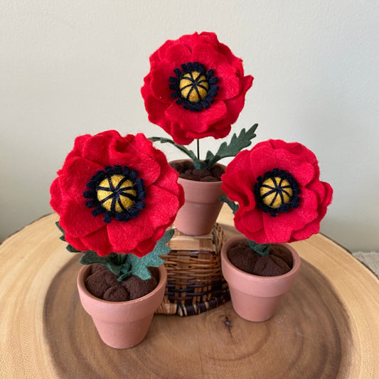 Poppy: August Birth Month Felt Flower