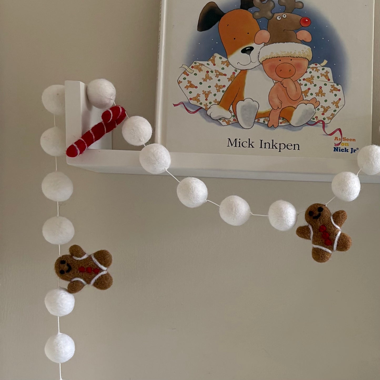 Felt Red Gingerbread Garland