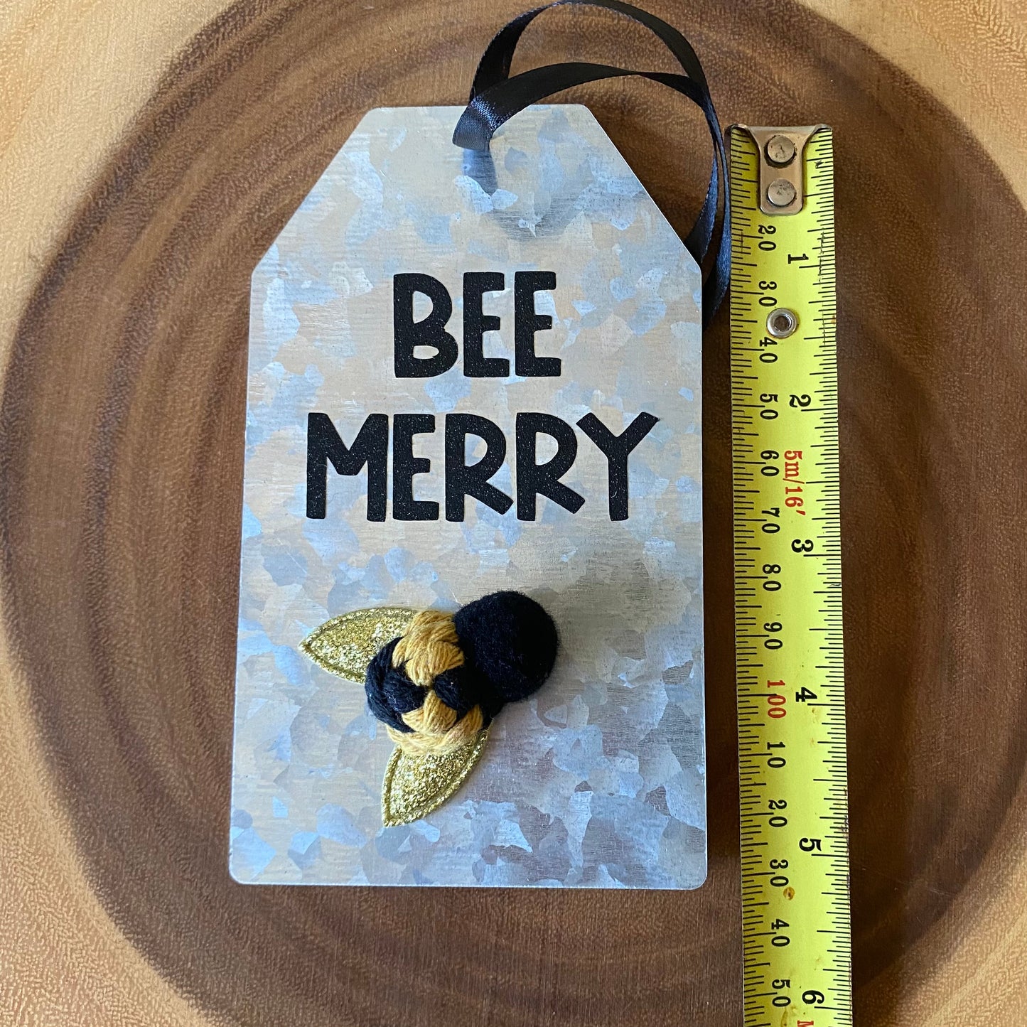 Metal Tag Ornament (Bee Merry)