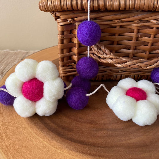 Bright Pink and Purple Flower Garland