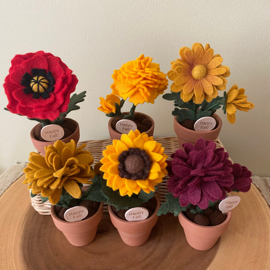 “Happy Fall” mini Felt Flowers