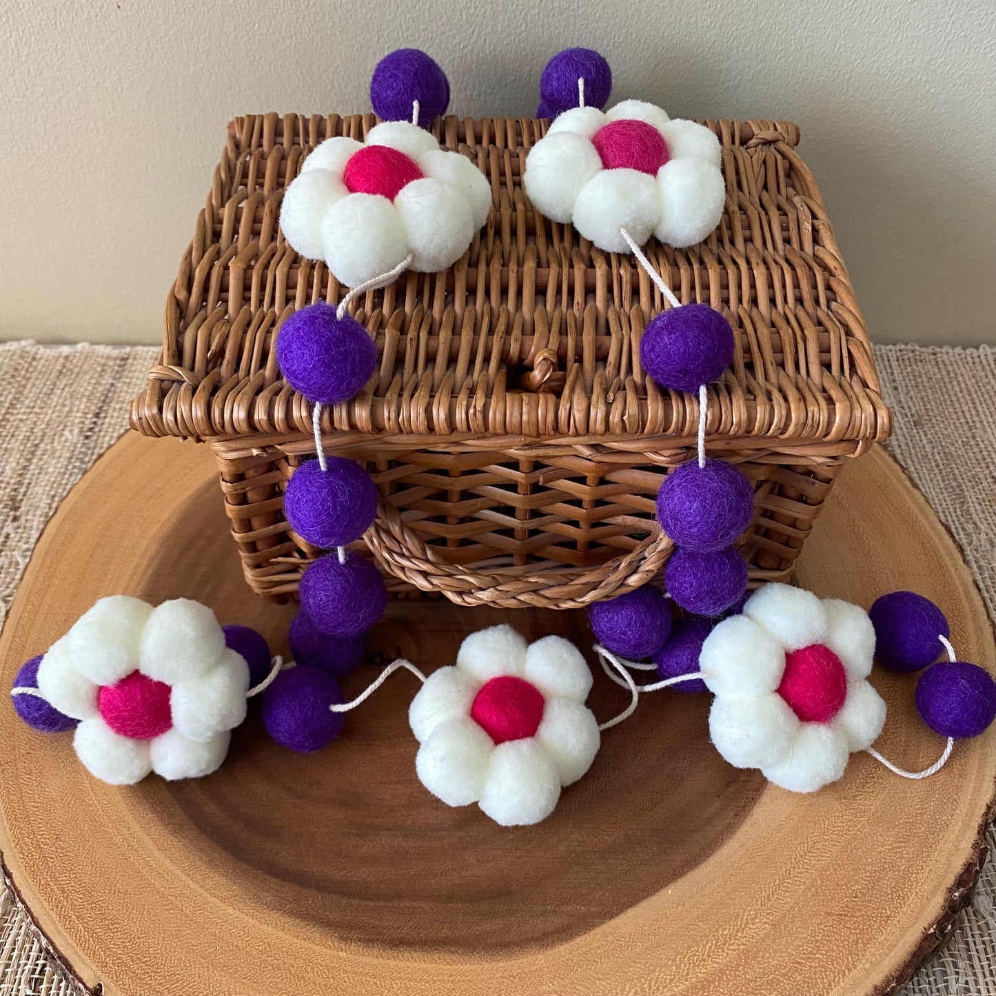 Bright Pink and Purple Flower Garland