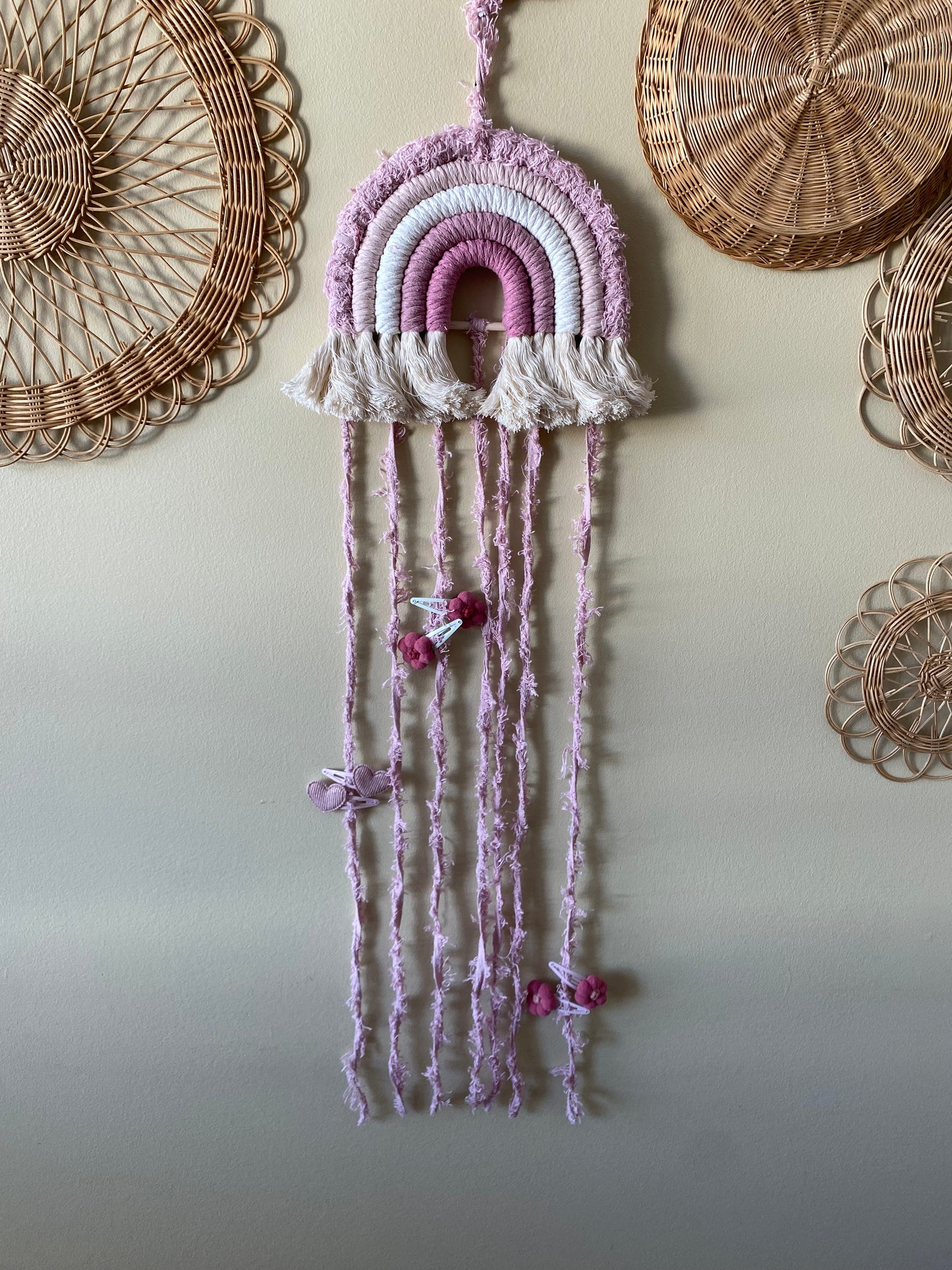 Rainbow hair clip holder