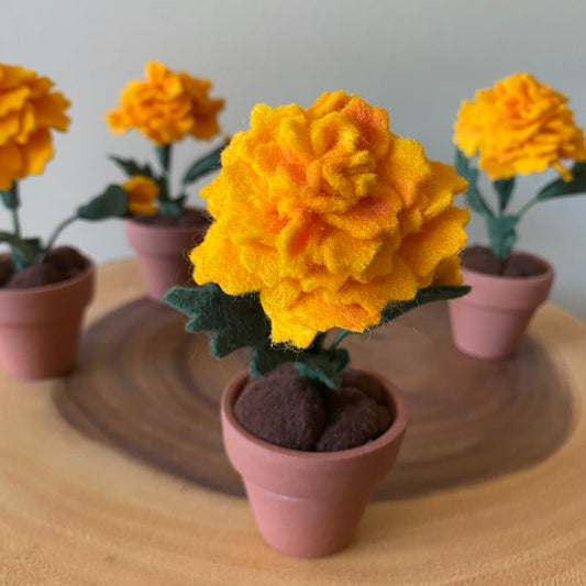 Marigold: October Birth Month Felt Flower