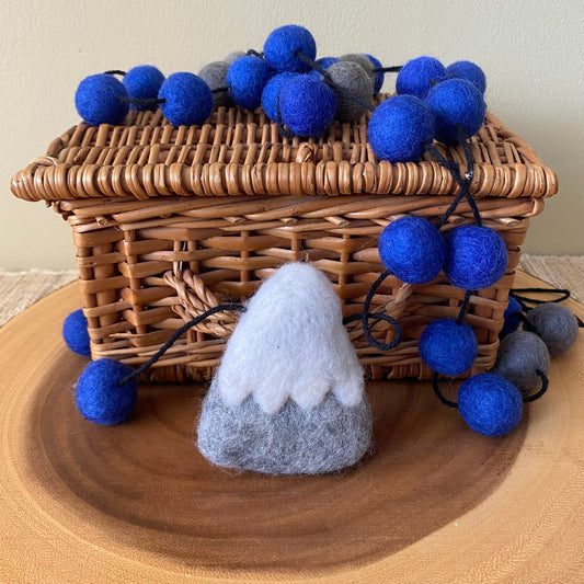 Dark Blue Mountain Felt Garland