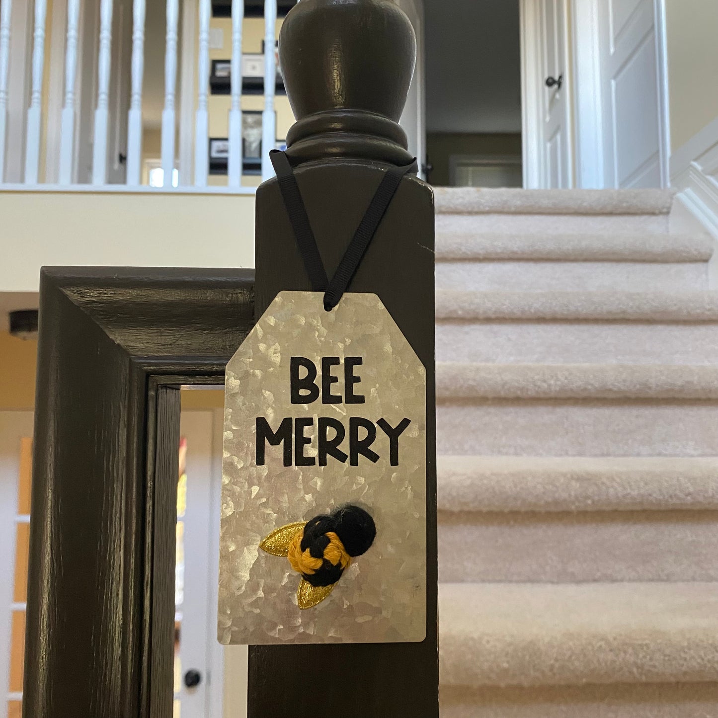 Metal Tag Ornament (Bee Merry)