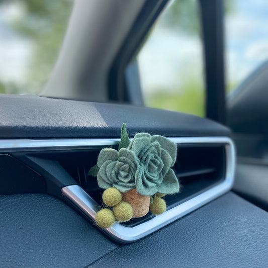 Car Vent Essential Oil Diffuser- Felt Succulent