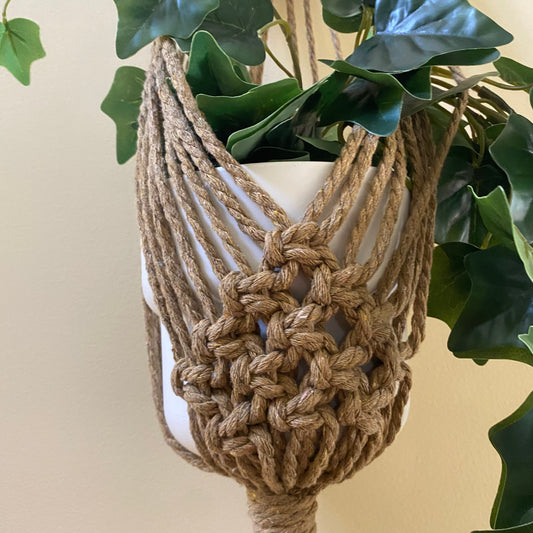 Macrame Wall Plant Hanger Style 2 (Recycled Cotton String)