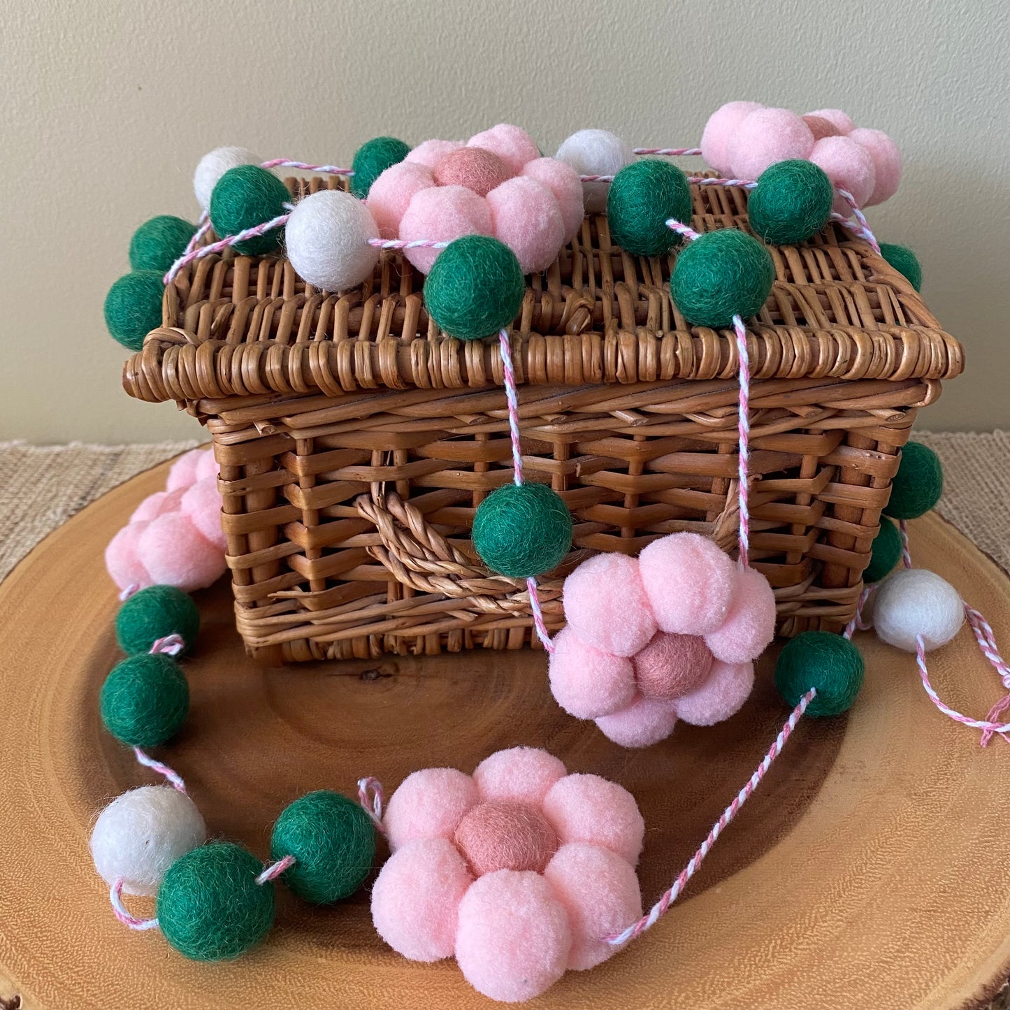 Pink and Bright Green Flower Garland