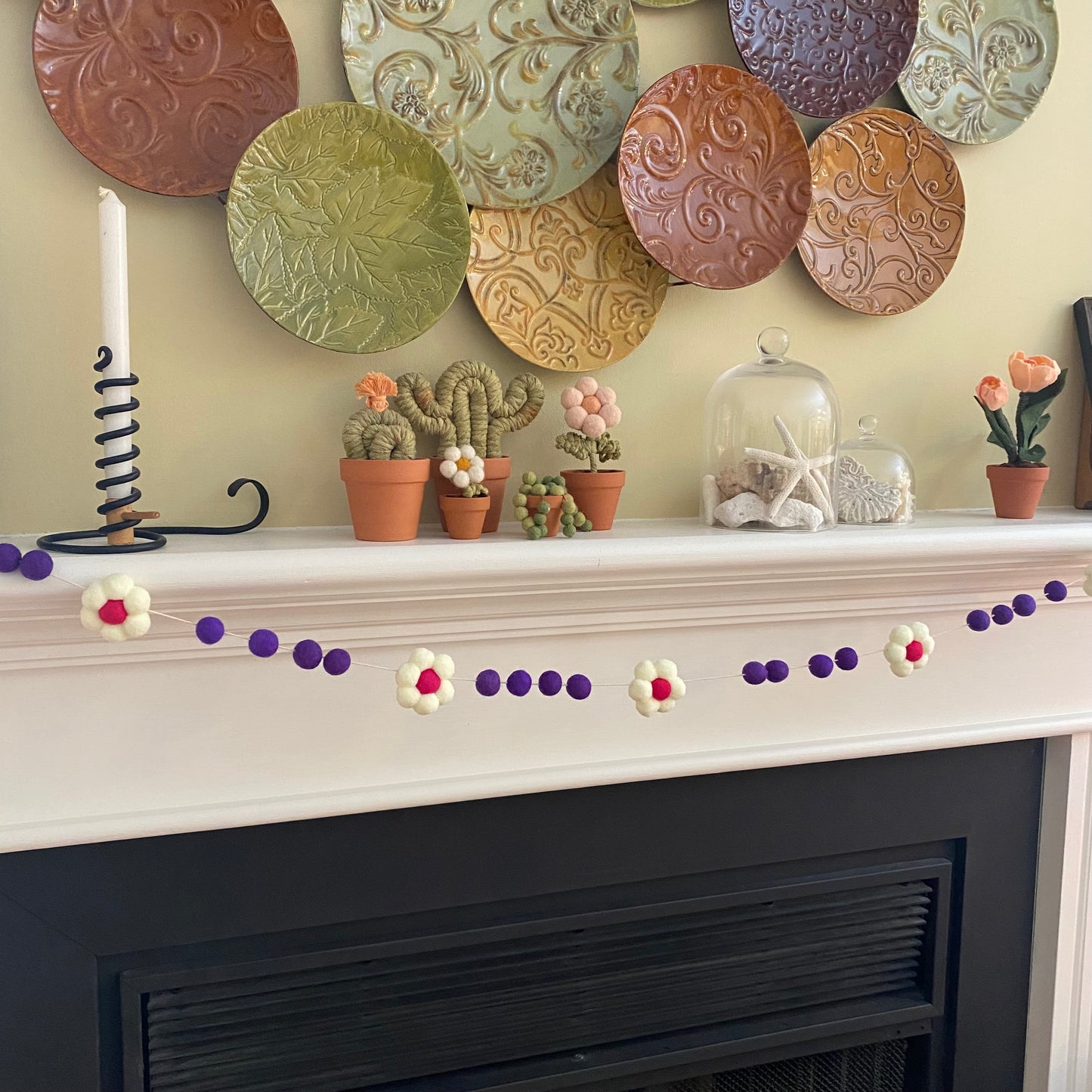 Bright Pink and Purple Flower Garland
