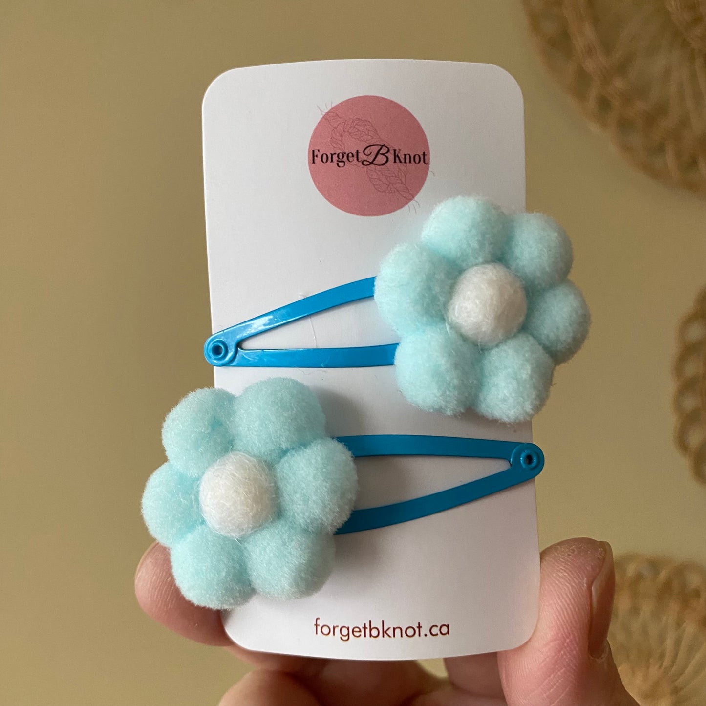 Handmade Pompom Flower Hair Clip