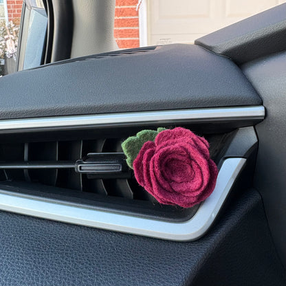 Car Vent Essential Oil Air Diffuser- Felt Rose, Daisy or Sunflower