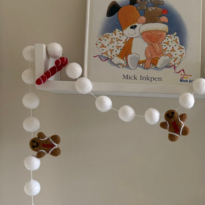 Felt Red Gingerbread Garland