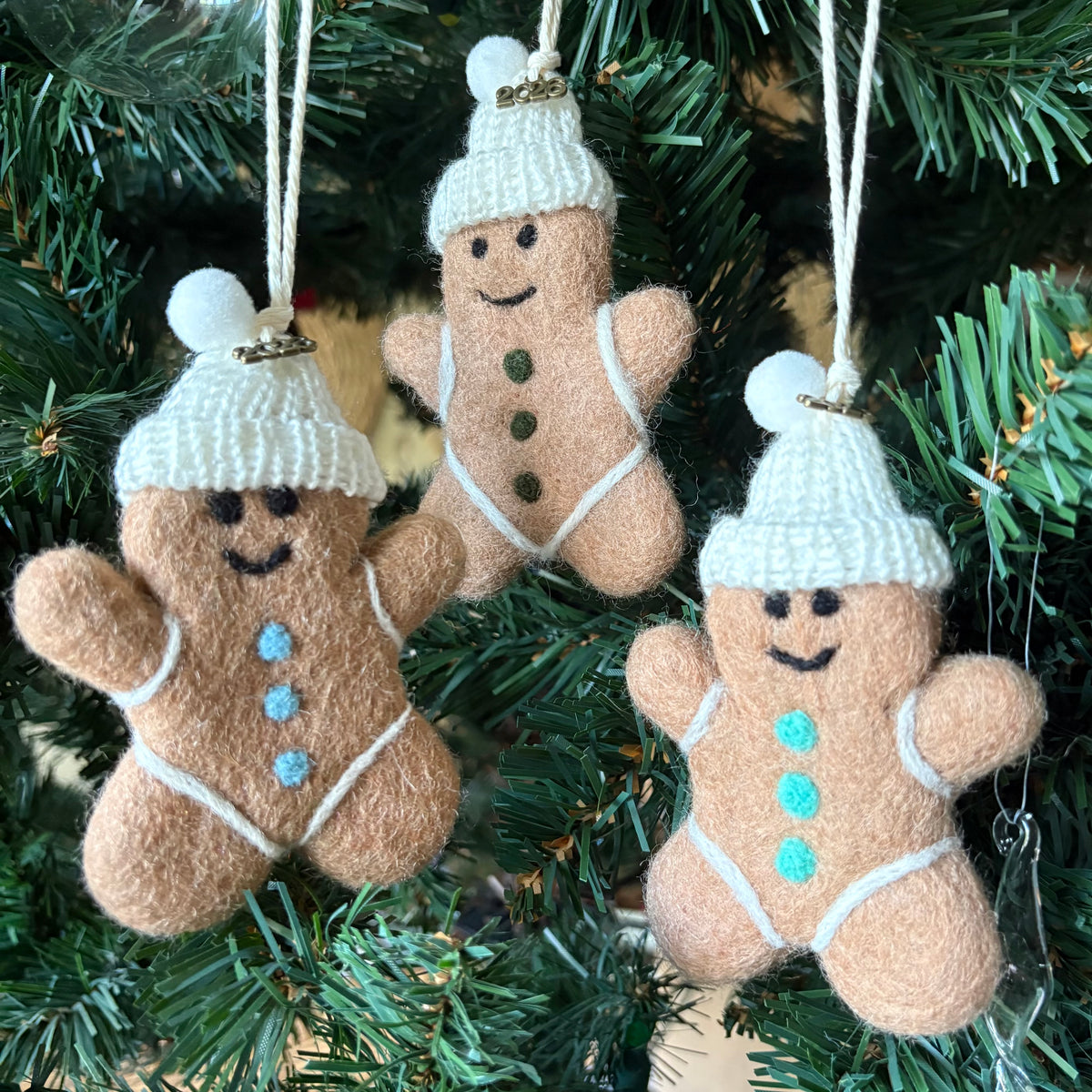 Felted Gingerbread Person Ornament