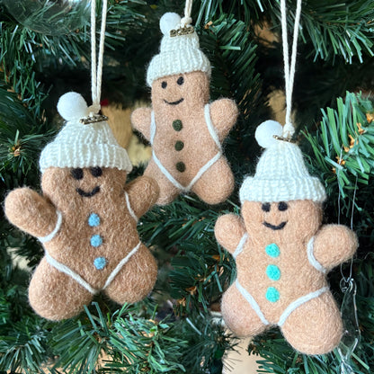Felted Gingerbread Person Ornament