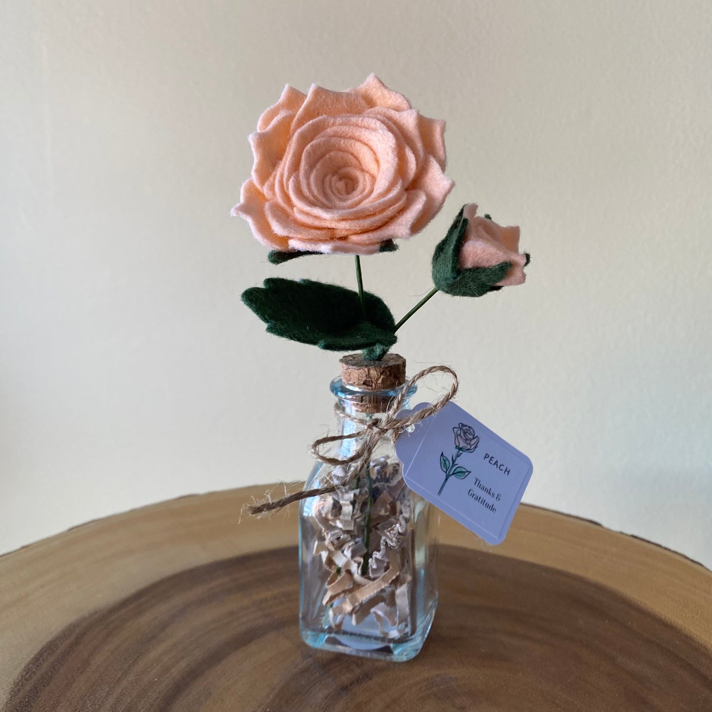 Handcrafted Felt Rose in Vase