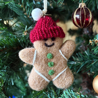 Felted Gingerbread Person Ornament