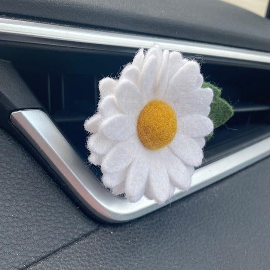 Car Vent Air Diffuser- Felt Rose, Daisy or Sunflower