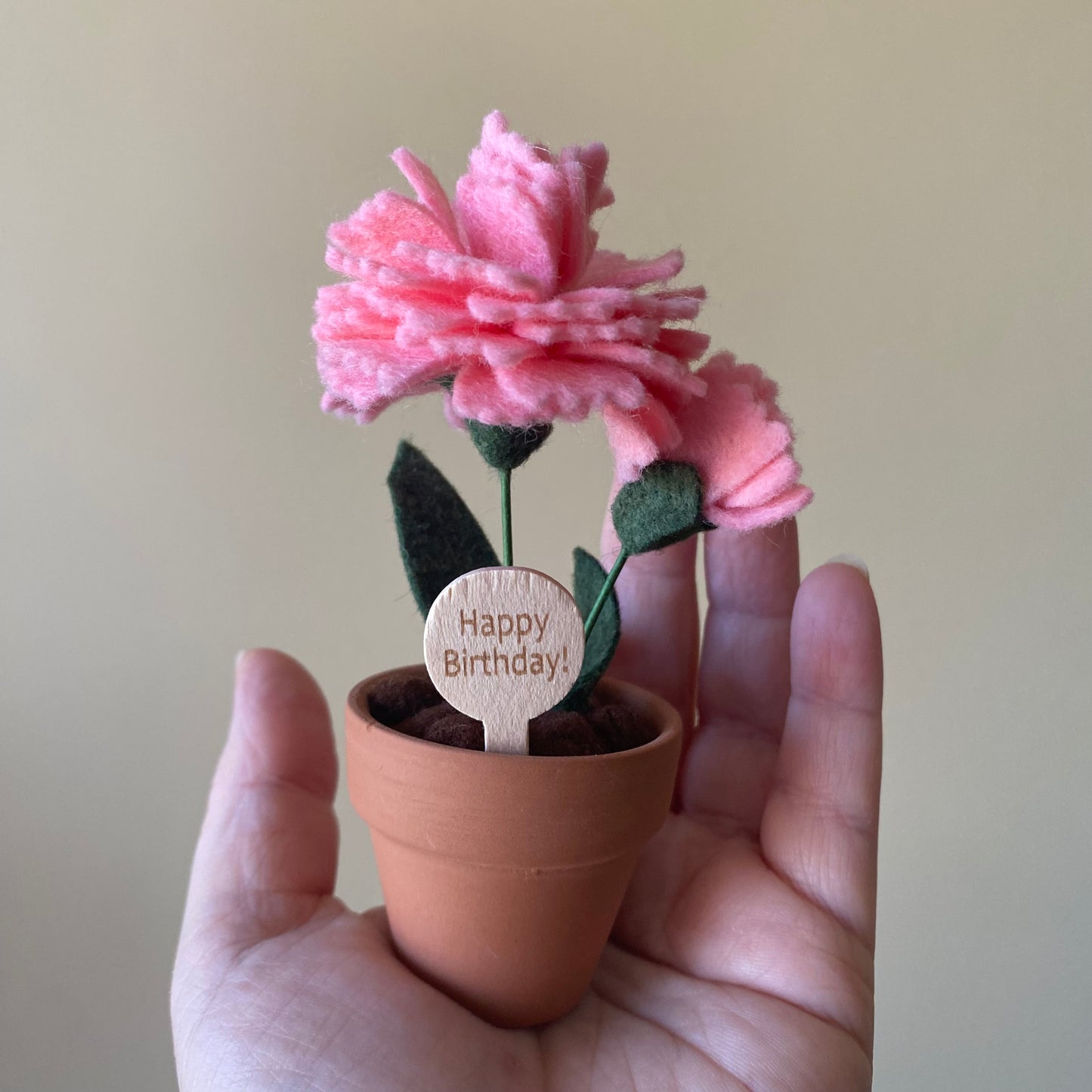 “Happy Birthday” Forever Felt Flower