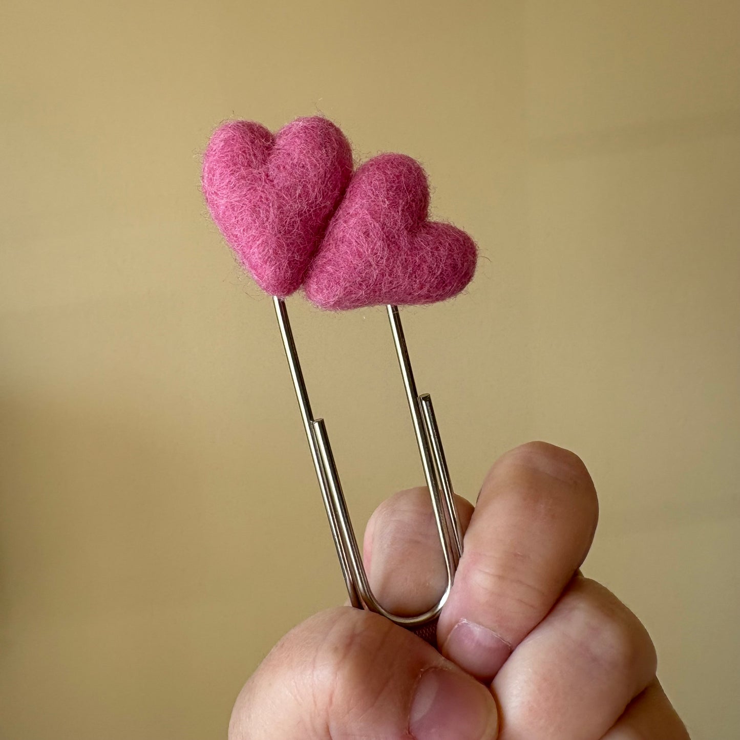 Bookmark- Felt Hearts and Oversized Metal Clip