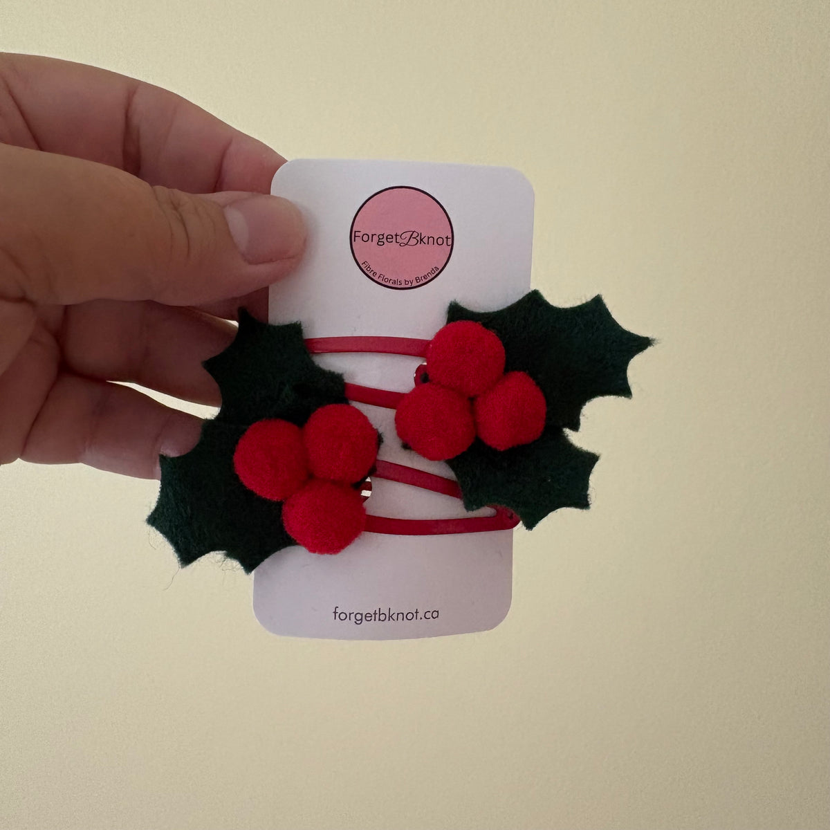 Holiday Holly Hair Clips