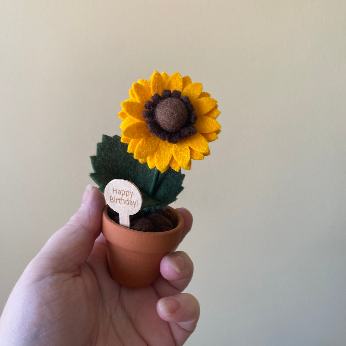 “Happy Birthday” Forever Felt Flower