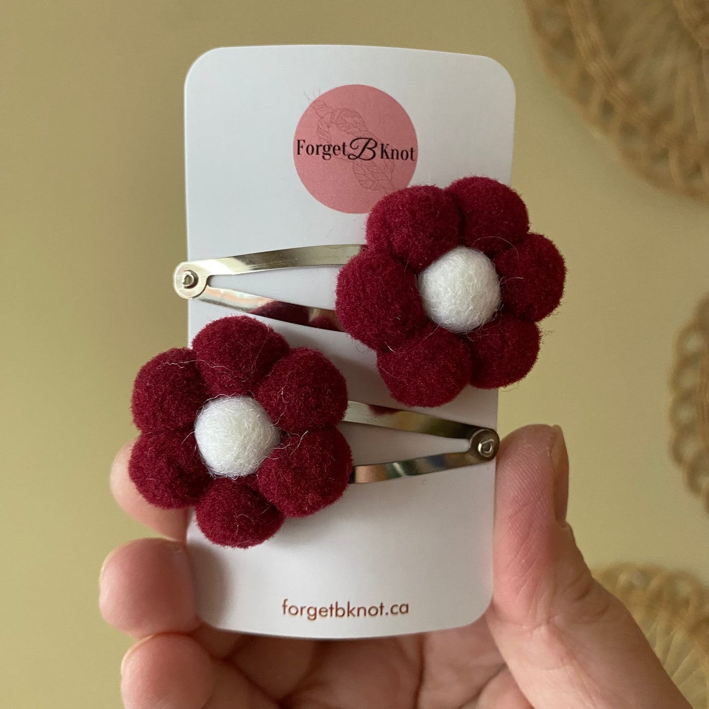 Handmade Pompom Flower Hair Clip