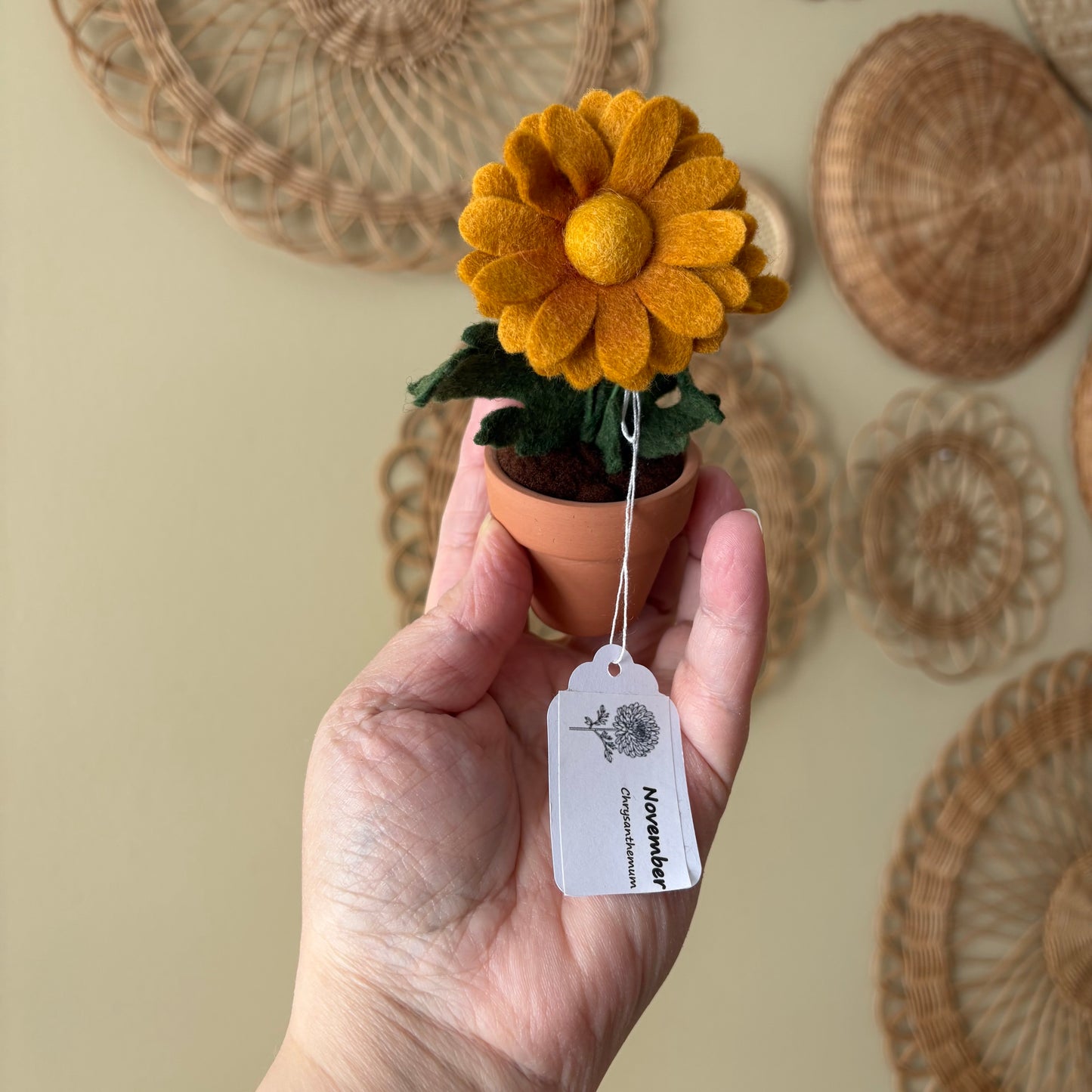 Chrysanthemum: November Birth Month Felt Flower