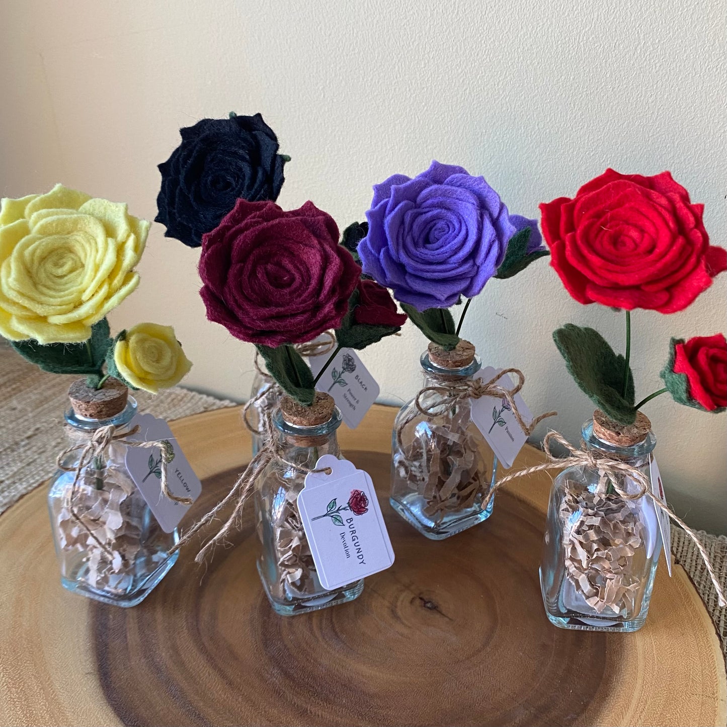 Handcrafted Felt Rose in Vase