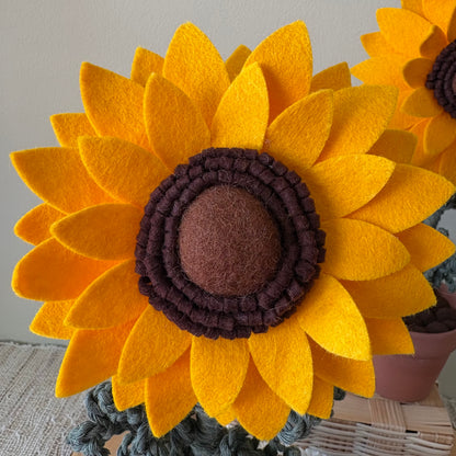 Tall Macrame and Felt Sunflower