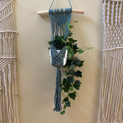 Macrame Wall Plant Hanger Style 2 (Recycled Cotton String)