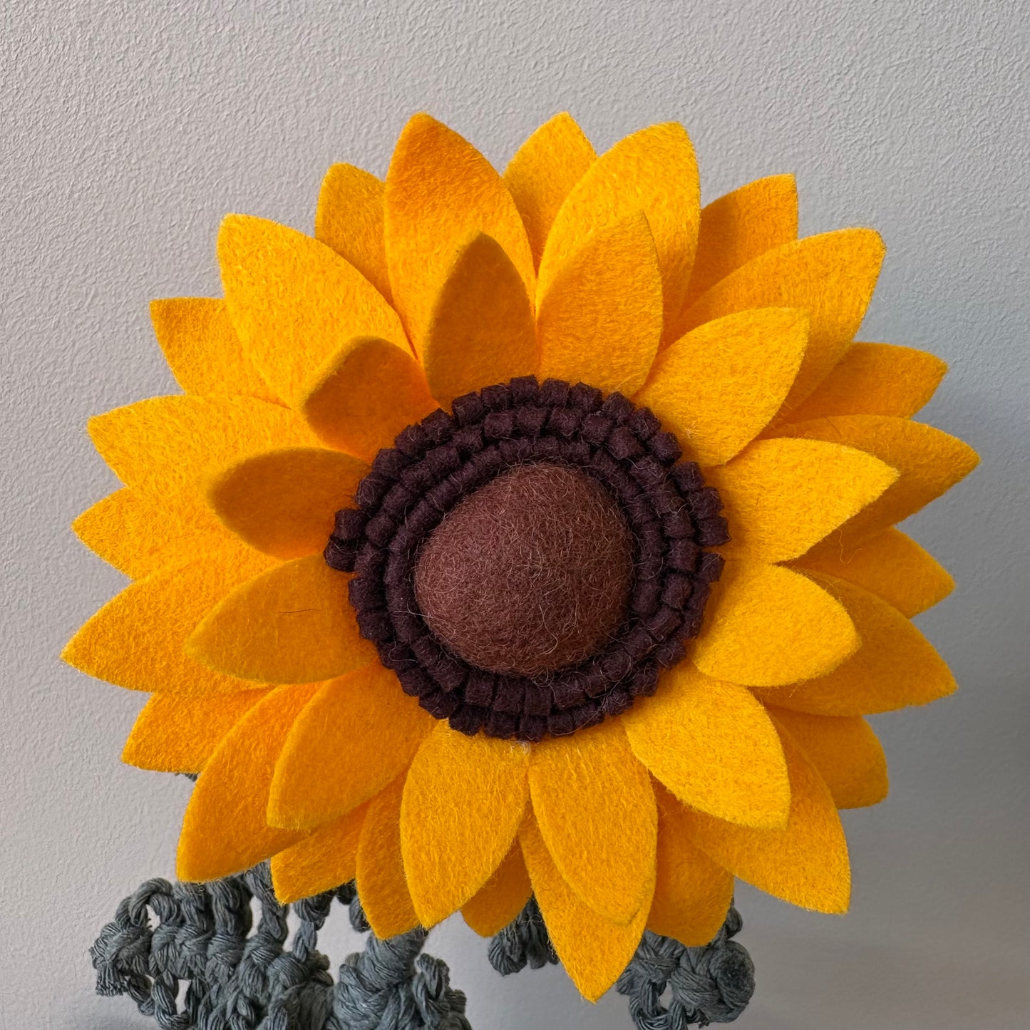 Tall Macrame and Felt Sunflower