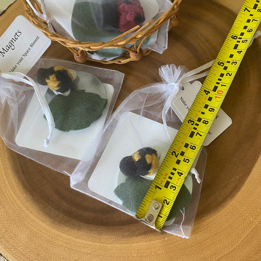 Macrame Bee or Ladybug and Leaf Magnet Set