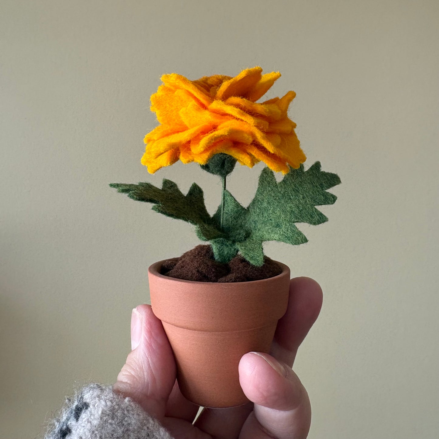 Marigold: October Birth Month Felt Flower