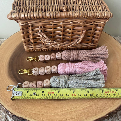 MAMA Macrame Tassel Keychain/Bag Charm