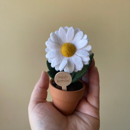 “Happy Birthday” Forever Felt Flower