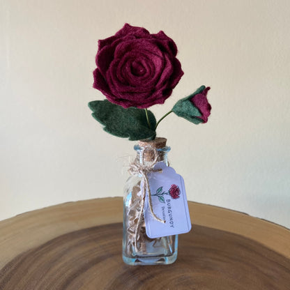 Handcrafted Felt Rose in Vase