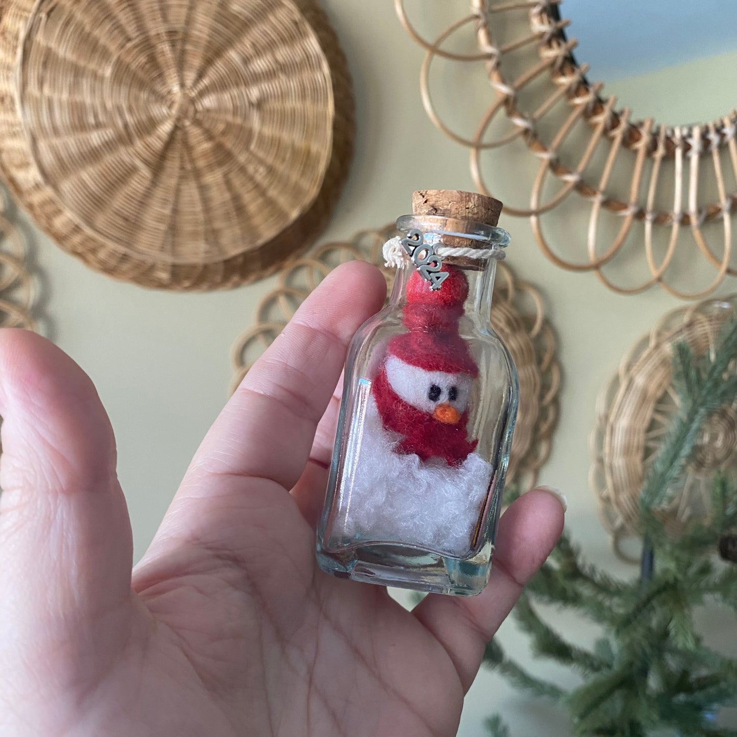 Jar-Felted Snowman