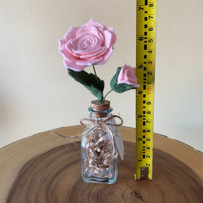 Handcrafted Felt Rose in Vase