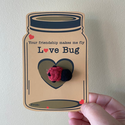 Valentine Card/Plant Charm/Macrame Bug Magnet