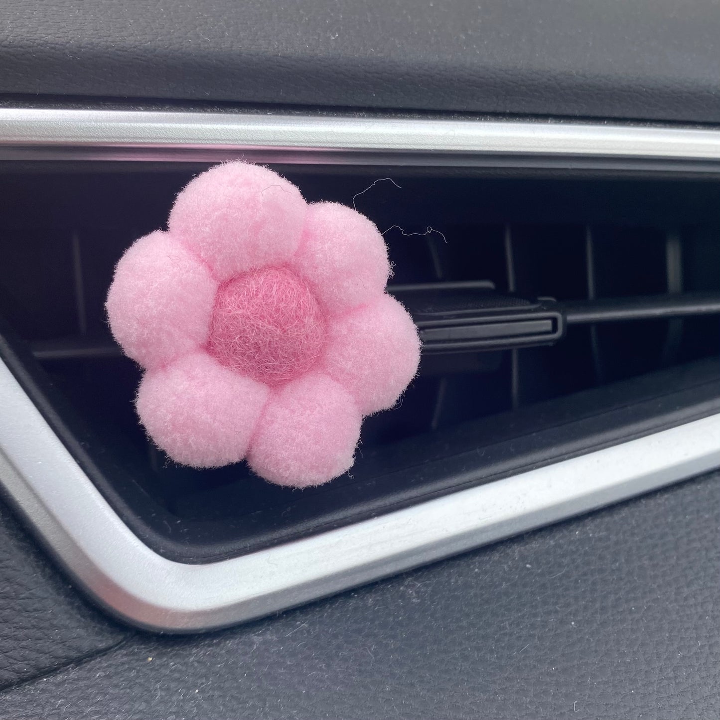 Car Vent Air Diffuser- Pompom & Felt Ball Flower