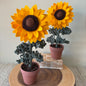 Tall Macrame and Felt Sunflower