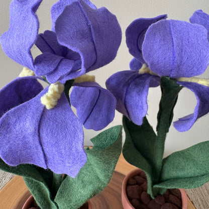 Felt Iris in Purple or Blue