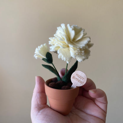 “Happy Birthday” Forever Felt Flower