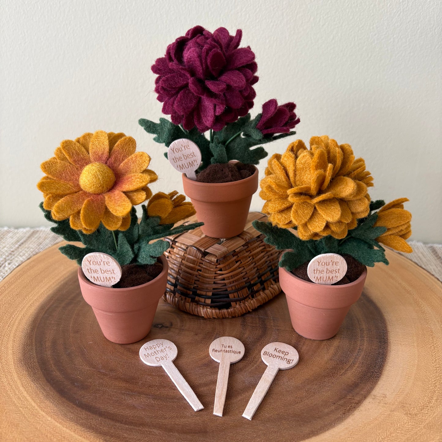 Chrysanthemum: November Birth Month Felt Flower