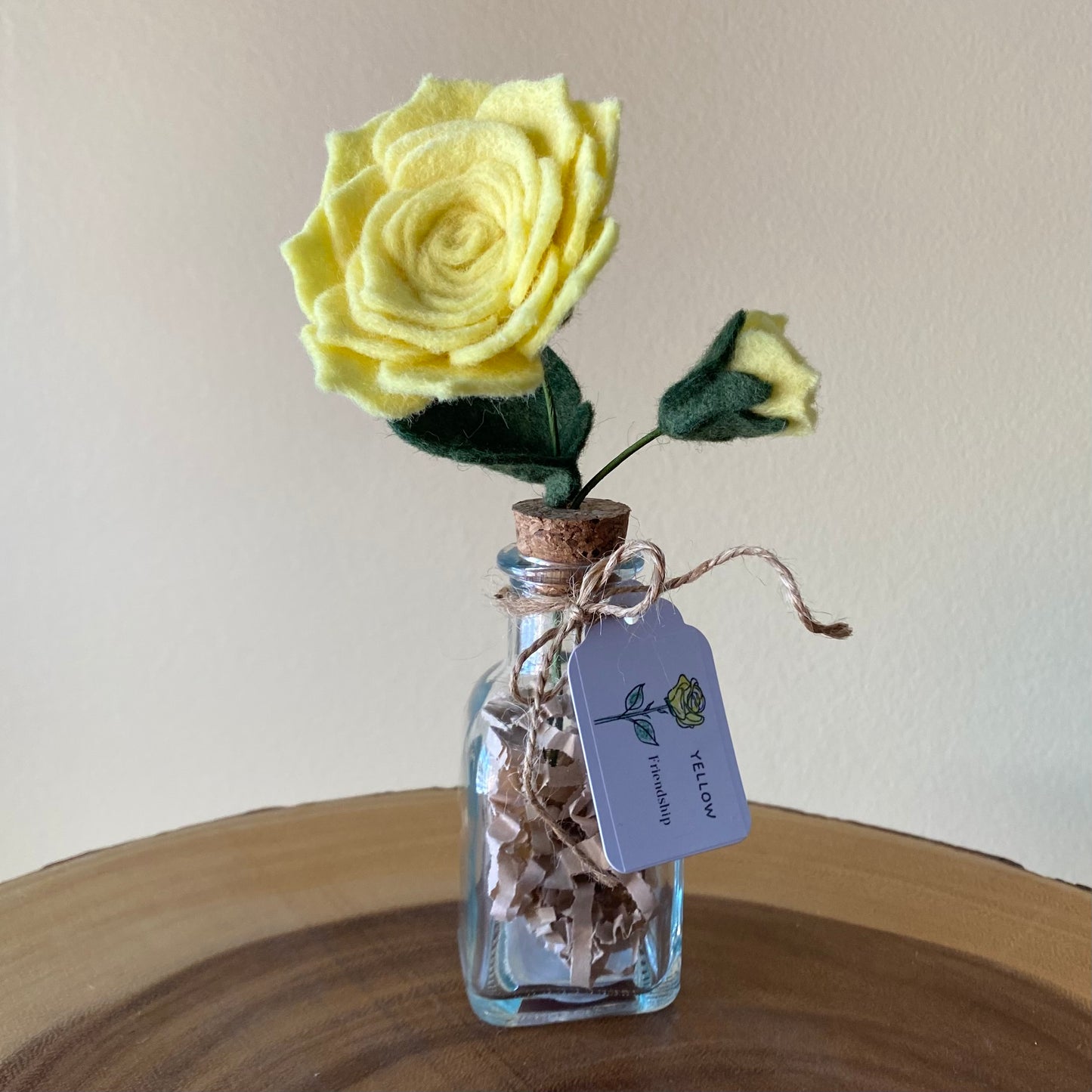 Handcrafted Felt Rose in Vase