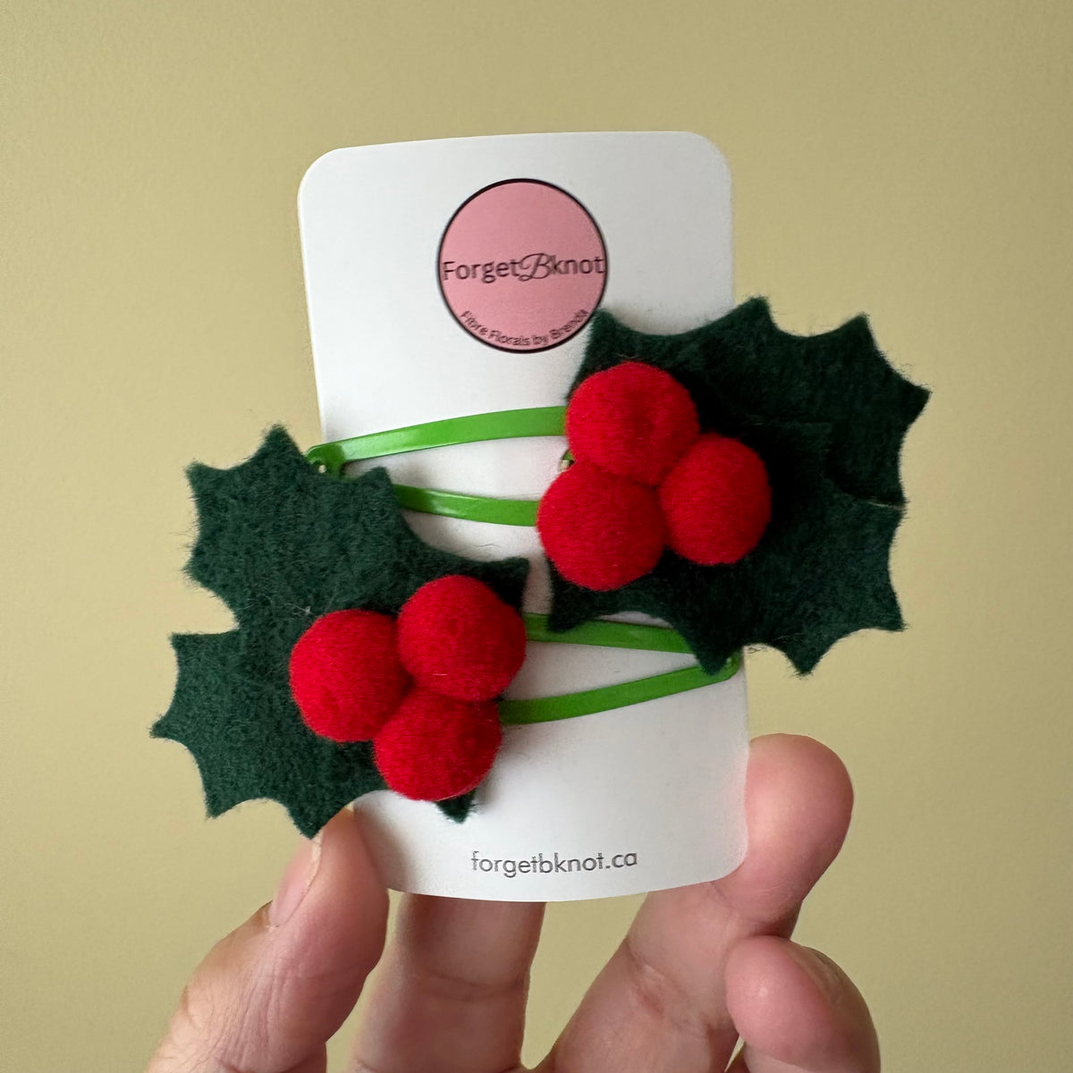 Holiday Holly Hair Clips