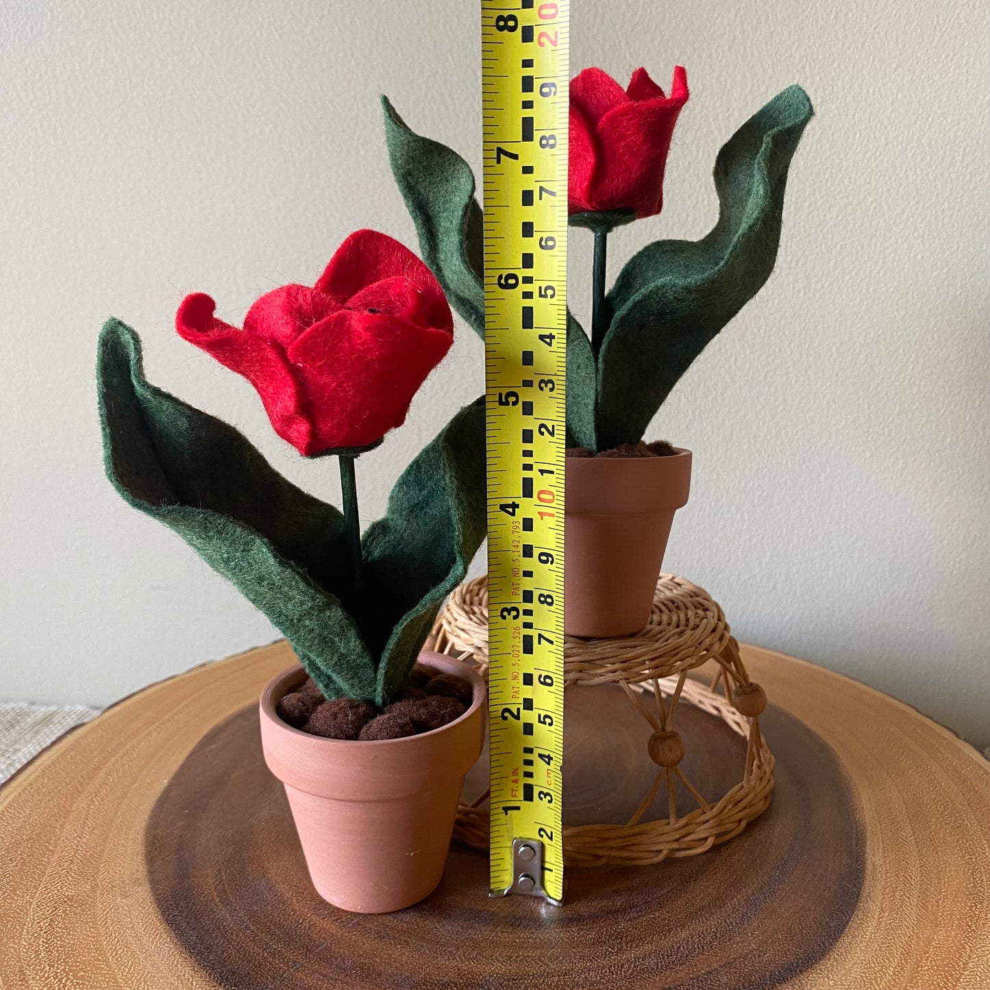 Handmade Felt Tulip in Terracotta Pot