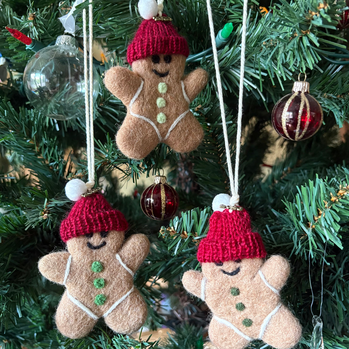 Felted Gingerbread Person Ornament