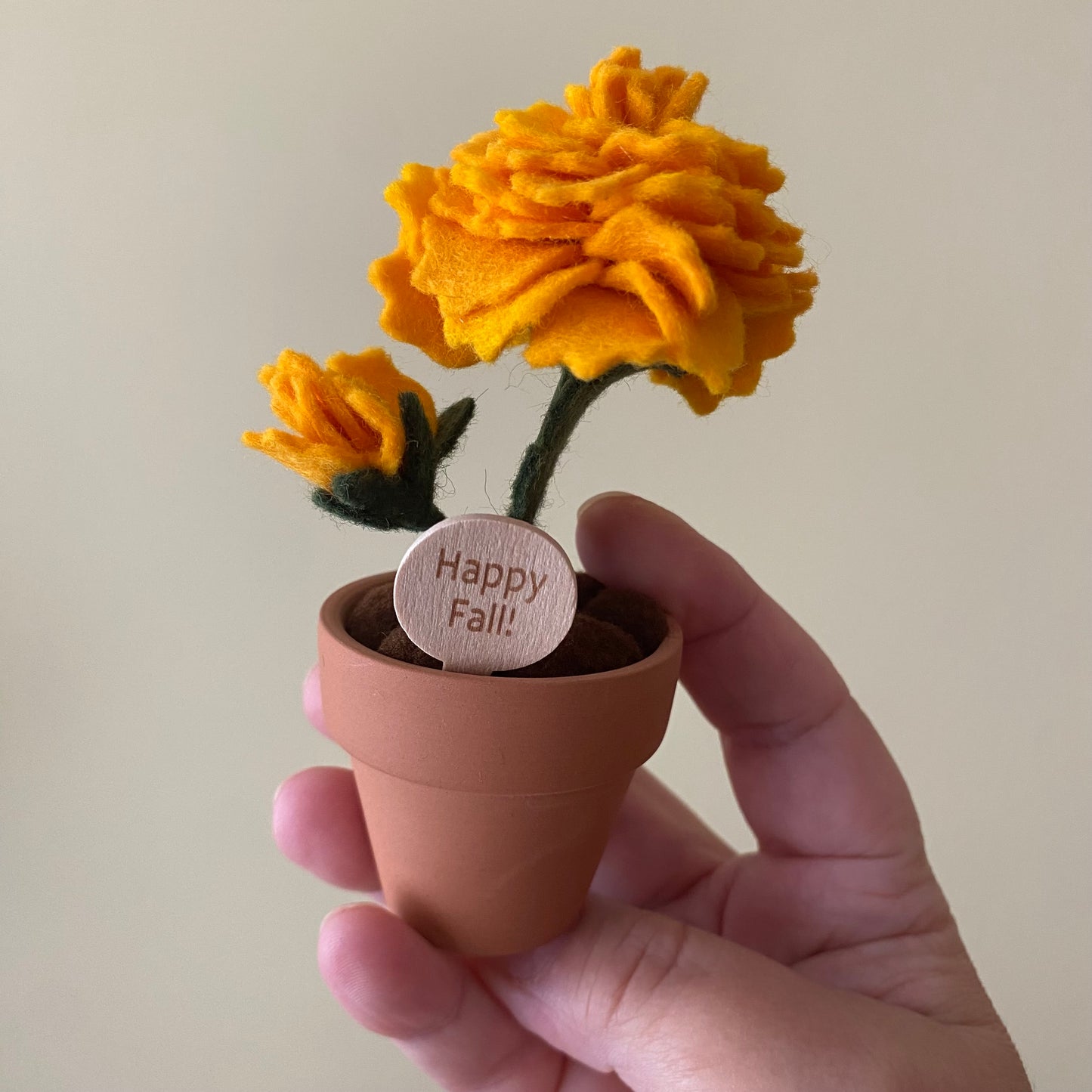 “Happy Fall” mini Felt Flowers